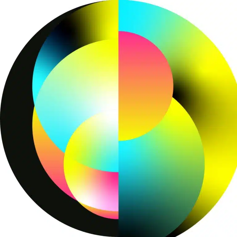 GRAPHIC OF BRIGHT COLORS SWIRLING TOGETHER