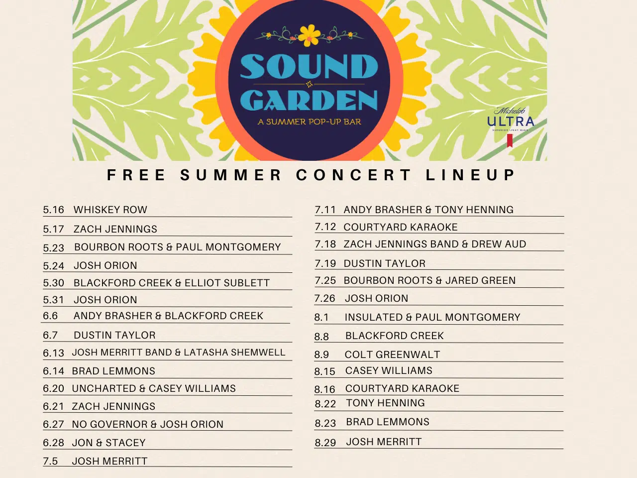 Concert lineup listed in description